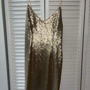 Abercrombie & Fitch Gold Sequin Mini Dress